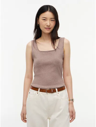Tommy Hilfiger Pointelle Tank Top In Brown