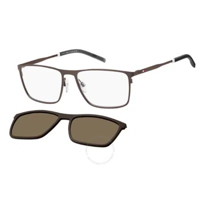 Tommy Hilfiger Polarized Bronze Clip-on Men's Eyeglasses Th 1803/cs 0vzh/sp 58 In Black
