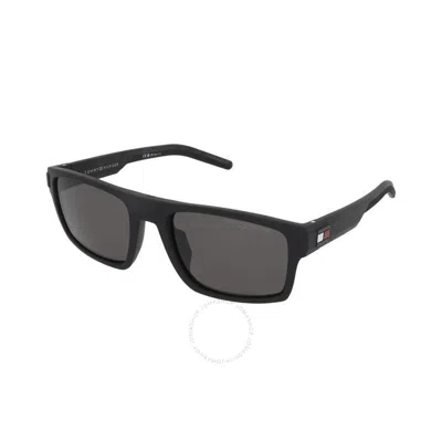 Tommy Hilfiger Polarized Grey Rectangular Men's Sunglasses Th 1977/s 0003/m9 55 In Black