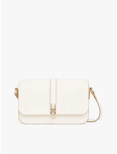 Tommy Hilfiger Polished Monogram Flap Crossbody Bag In White