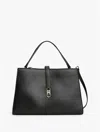 Tommy Hilfiger Polished Monogram Medium Satchel Bag In Black