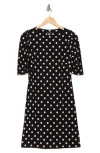 Tommy Hilfiger Polka Dot Ruched Short Sleeve Shift Dress