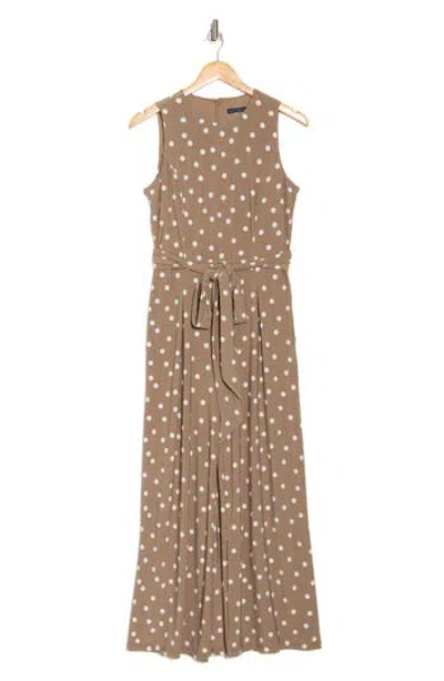 Tommy Hilfiger Polka Dot Sleeveless Tie Waist Crop Jumpsuit