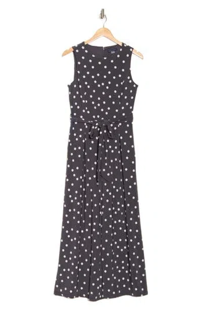 Tommy Hilfiger Polka Dot Sleeveless Tie Waist Crop Jumpsuit