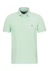 Tommy Hilfiger Mint Short-sleeved Polo Shirt With Logo In Green