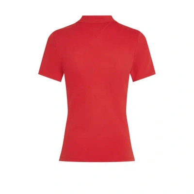 Tommy Hilfiger Polo Cintré En Coton In Red