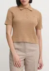 Tommy Hilfiger Polo Co Cable Eine Gg Polo Sweater Ss In Beige
