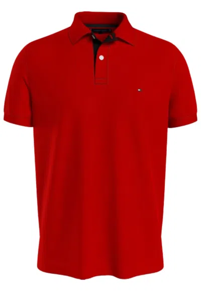 Tommy Hilfiger Polo Contrast Placket Reg Polo In Rosso