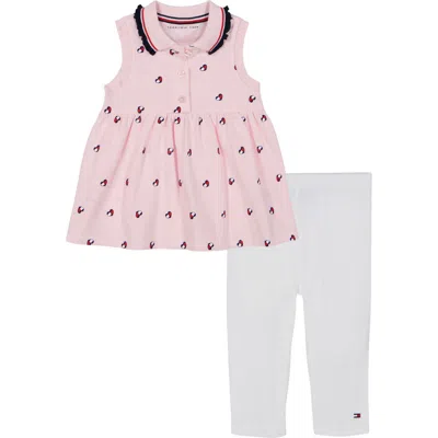 Tommy Hilfiger Babies'  Polo Dress & Leggings Set In Pink