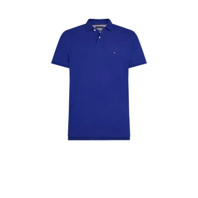 Tommy Hilfiger Polo Droit En Piqué De Coton In Blue