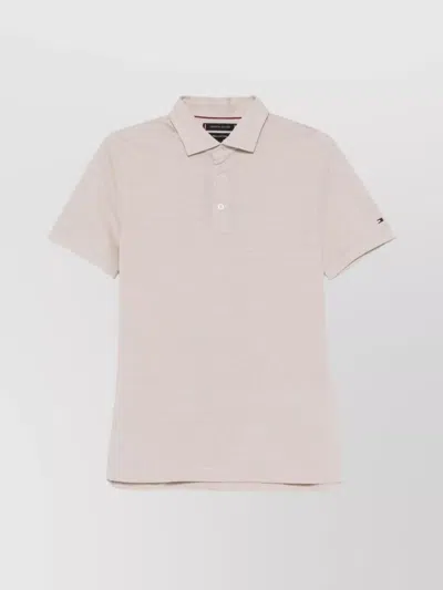 Tommy Hilfiger Polo Logo Shirt Short Sleeves In Neutrals