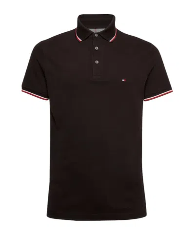 Tommy Hilfiger Polo Shirt With Lapel Short Sleeve In Black