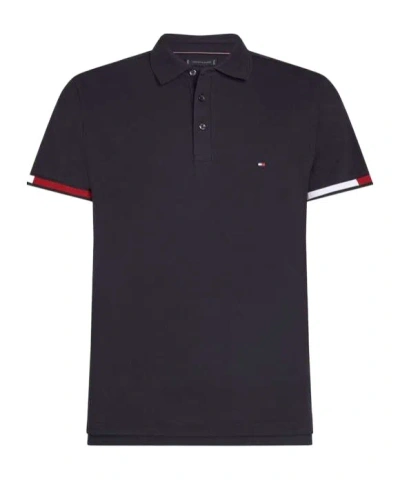 Tommy Hilfiger Polo Shirt With Lapel Short Sleeve In Black