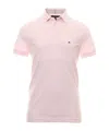 Shop Tommy Hilfiger Polo Shirt With Lapel Short Sleeve In Pink