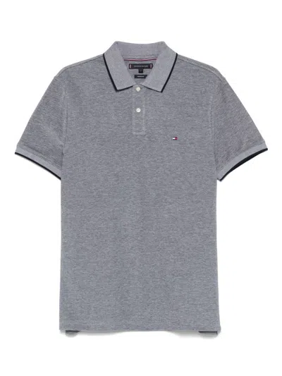 Tommy Hilfiger Polo Shirt With Logo In Gray