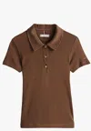 Tommy Hilfiger Polo Slim Gb Sleek Lyocel Polo Ss In Marrone
