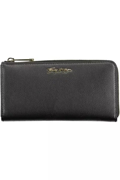 Tommy Hilfiger Chic Blue Polyethylene Wallet With Logo In Black