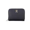 Tommy Hilfiger Sleek Blue Multipurpose Wallet With Zip Closure In Black
