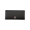 Tommy Hilfiger Elegant Black Zip Wallet With Secure Closure In Black