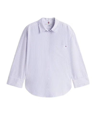 Tommy Hilfiger Poplin Long Sleeve Shirt In Blue
