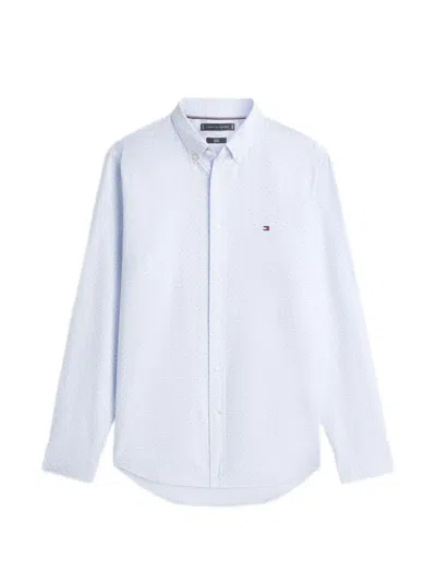 Tommy Hilfiger Poplin Mini-print Shirt In Blue