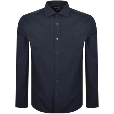 Tommy Hilfiger Poplin Shirt Navy In Blue