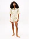 Tommy Hilfiger Poplin Stripe Sleep Short In Shirting Stripe Citronella