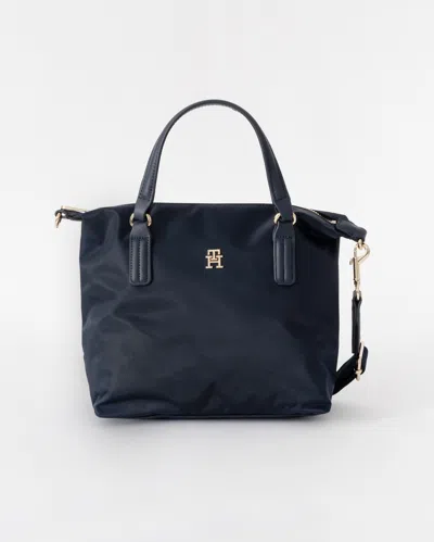 Tommy Hilfiger Poppy Th Womens Small Tote Bag In Blue