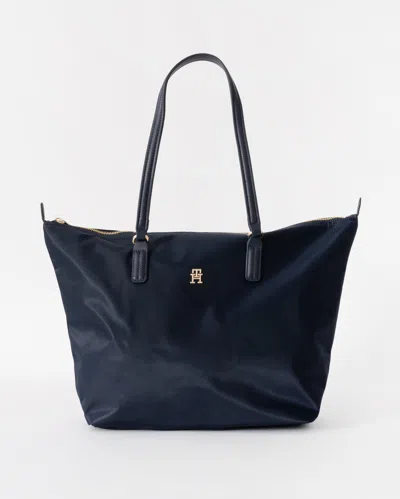 Tommy Hilfiger Poppy Th Womens Tote Bag In Blue