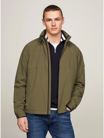 Tommy Hilfiger Portland Standing Collar Windbreaker In Army Green