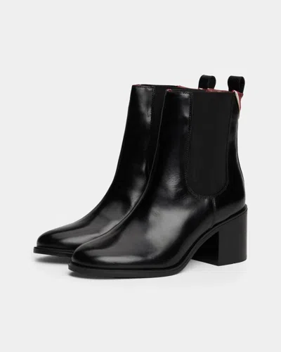 Tommy Hilfiger Premium Leather Mid-heel Womens Booties