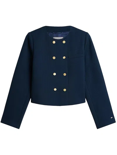 Tommy Hilfiger Preppy Texture Lady Jacket Clothing In Blue