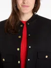Tommy Hilfiger Press-stud Cropped Jacket In Black