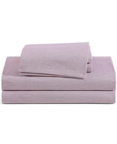 Tommy Hilfiger Printed 200-thread Count Cotton Percale 3-pc. Sheet Set, Twin In Pink