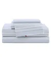 Tommy Hilfiger Printed 200-thread Count Cotton Percale 3-pc. Sheet Set, Twin In Blue