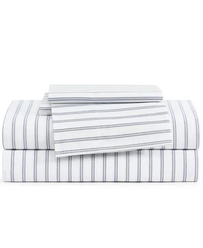 Tommy Hilfiger Printed 200-thread Count Cotton Percale 3-pc. Sheet Set, Twin Xl In Gray