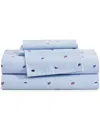 Tommy Hilfiger Printed 200-thread Count Cotton Percale 4-pc. Sheet Set, Full In Blue