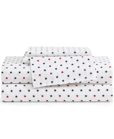 Tommy Hilfiger Printed 200-thread Count Cotton Percale 4-pc. Sheet Set, Full In Multi