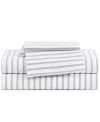 Tommy Hilfiger Printed 200-thread Count Cotton Percale 4-pc. Sheet Set, King In Gray