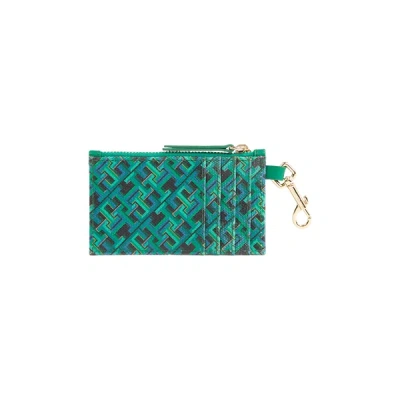 Tommy Hilfiger Printed Card Holder In Green