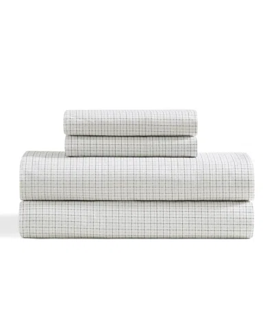 Tommy Hilfiger Printed Cotton Percale 4-pc. Sheet Set, Full In New England Plaid Beige