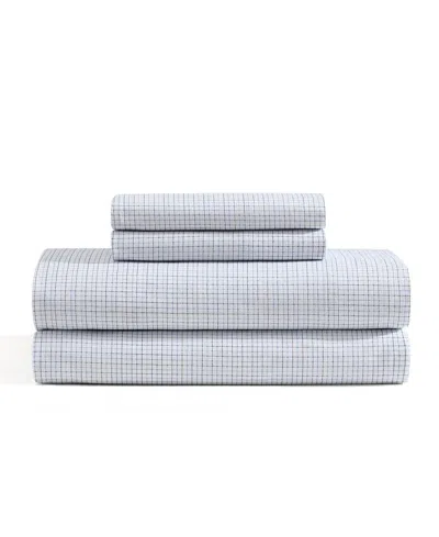 Tommy Hilfiger Printed 200-thread Count Cotton Percale 4-pc. Sheet Set, King In New England Plaid Blue