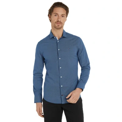 Tommy Hilfiger Printed Cotton Shirt In Blue