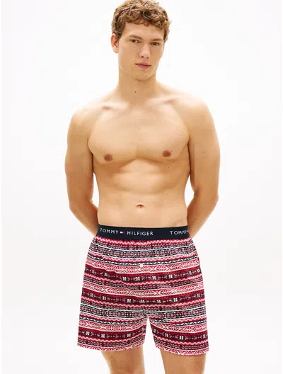 Tommy Hilfiger Printed Knit Boxer In Pink