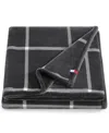 Tommy Hilfiger Printed Plush Plaid Throw Blanket, 70" X 50" In Gray