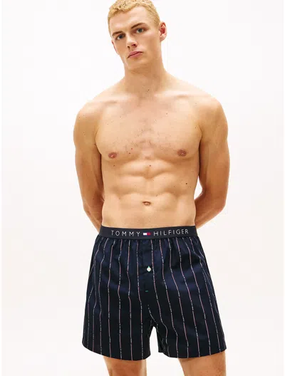 Tommy Hilfiger Printed Woven Boxer In Blue