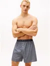 Tommy Hilfiger Printed Woven Boxer In Blue