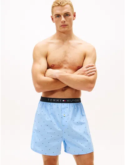 Tommy Hilfiger Printed Woven Boxer In Blue