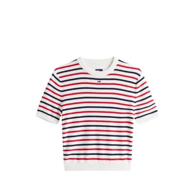 Tommy Hilfiger Pull Ajusté À Manches Courtes In White