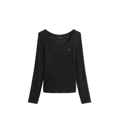 Tommy Hilfiger Pull Côtelé In Black